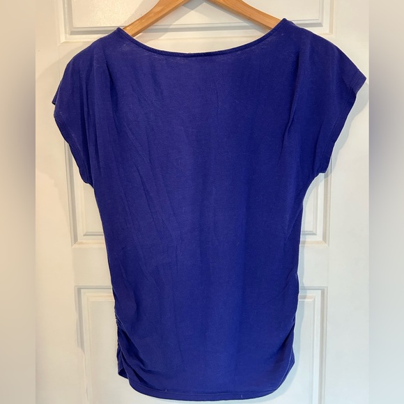 Banana Republic Blue drape neck tee - Picture 2 of 4